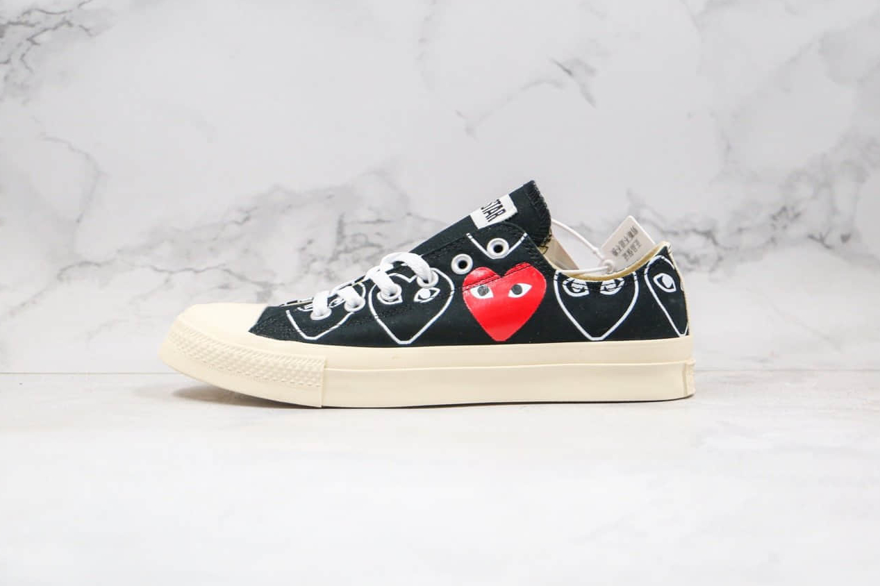 CDG x Converse Unisex Chuck Taylor All Star Multi-Heart Black White Red 168983C - Stylish and Trendy Footwear