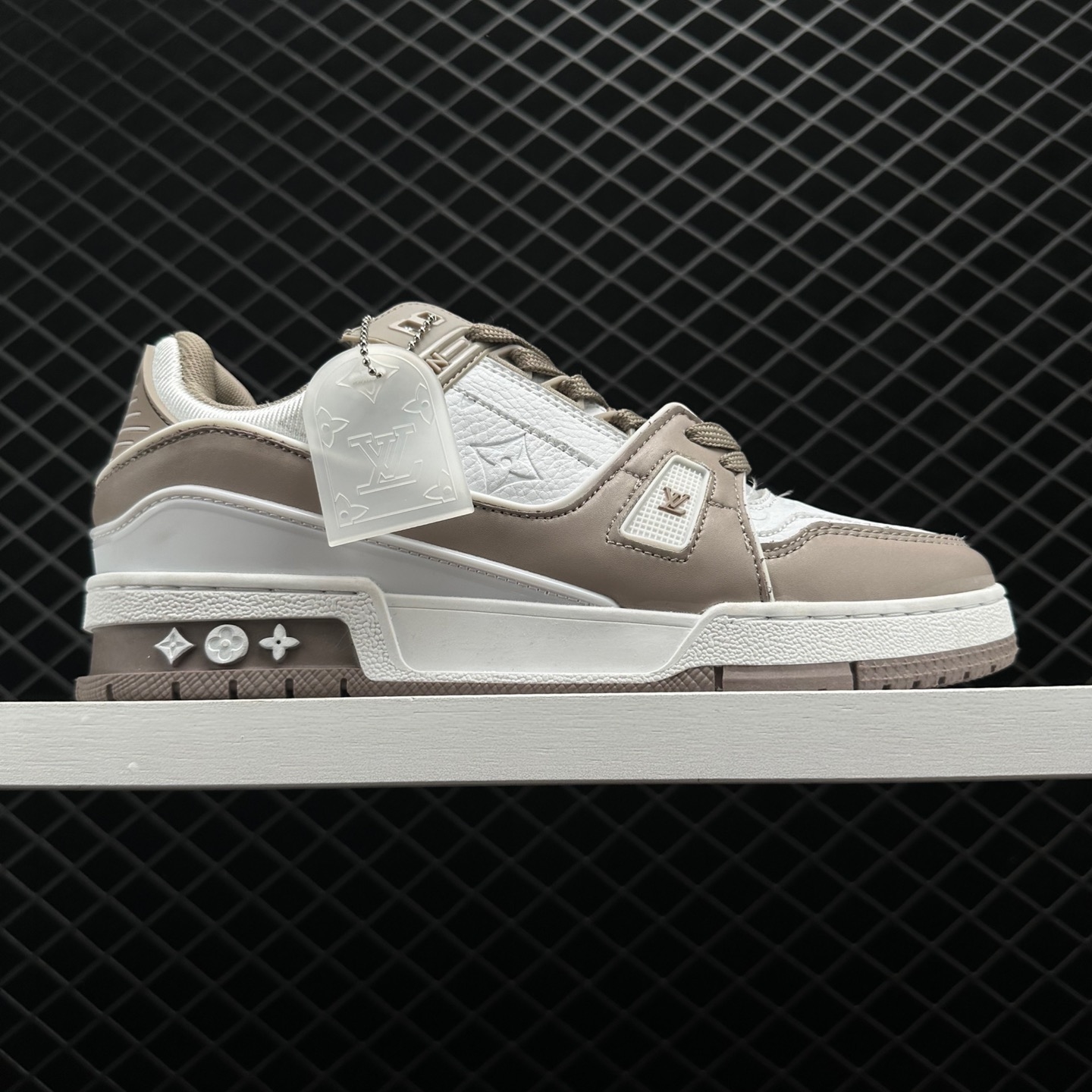 Shop the Stylish Louis Vuitton Trainer Sneaker in Trendy Grey White