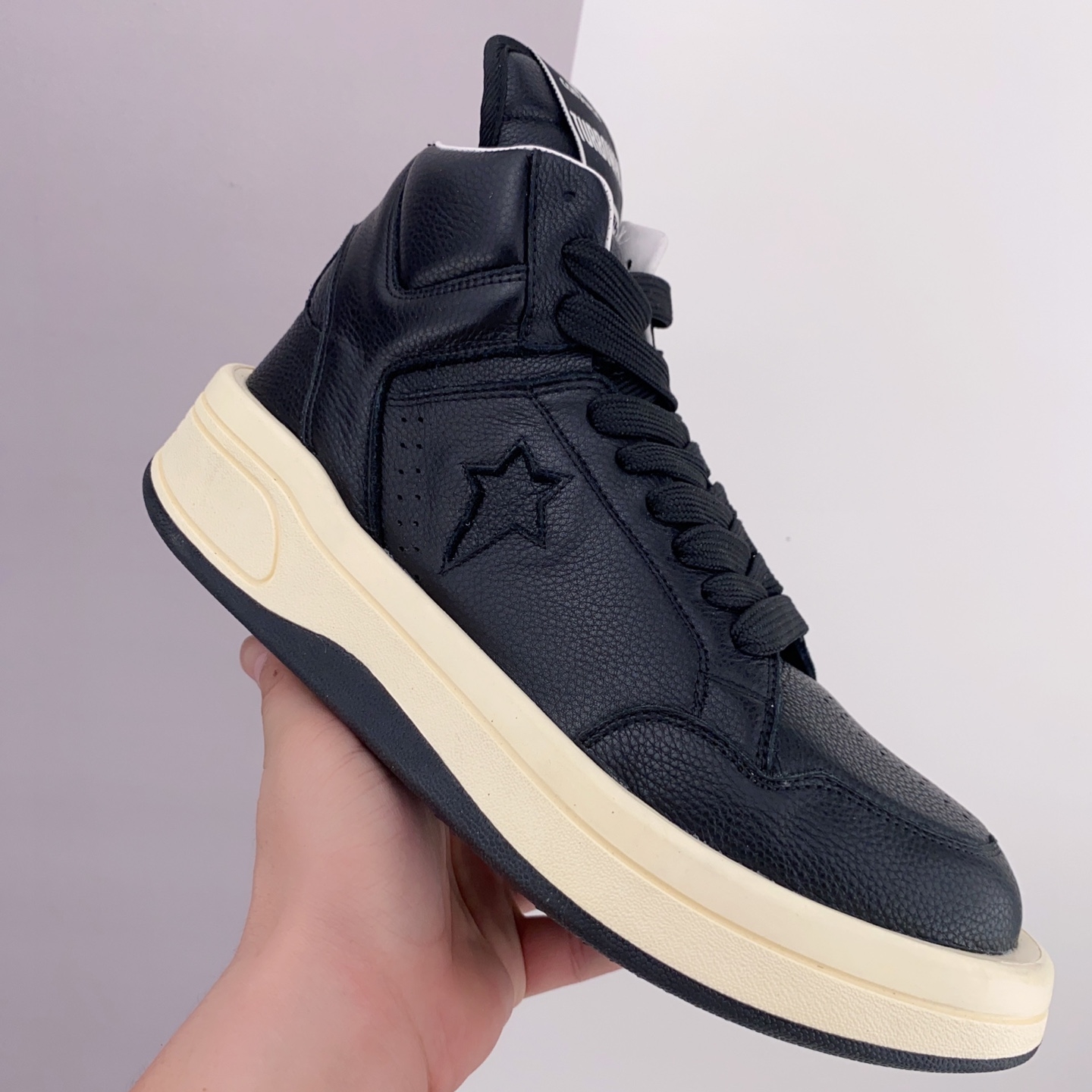 Converse Rick Owens x TURBOWPN Mid 'Black Cloud Cream' - Unique Style Collaboration