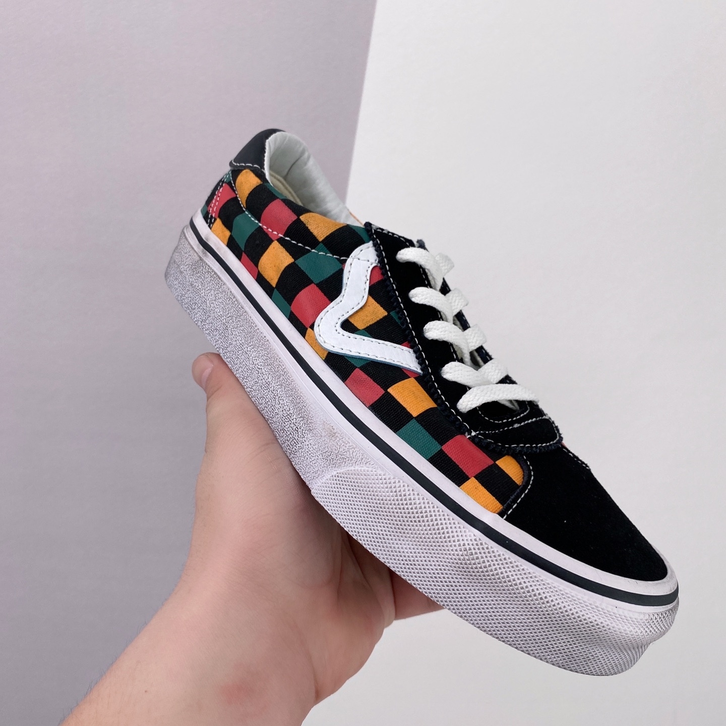 Vans Washed Sport Black Yellow Green VN0A4BU6THN - Trendy Athletic Shoes