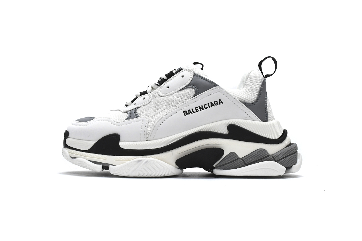 Shop the Sleek and Stylish Balenciaga Triple S White Grey Sneakers - Limited Stock!