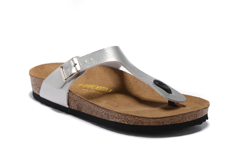 Birkenstock Gizeh Birko-Flor Silver Sandals - Comfort meets style